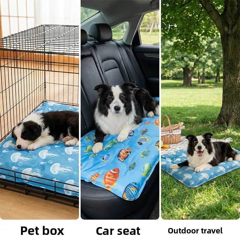 Ice silk PVC pet cooling mat, sizes from 30 x 40cm Jellyfish