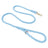Woven rainbow dog lead with gold coloured clip