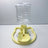 Gravity pet water dispenser bowl with anti-tip base in Floor Standing with Bottle, Yellow