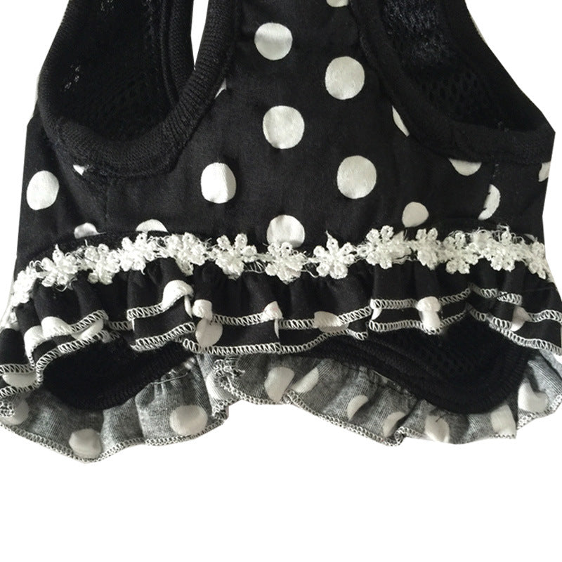 Wave dot vest harness with lead, available from Pet Royale UK