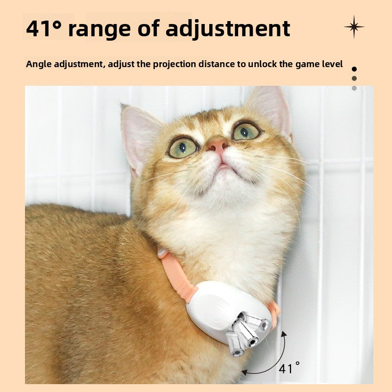 Laser play collar for cats in Pink, side view