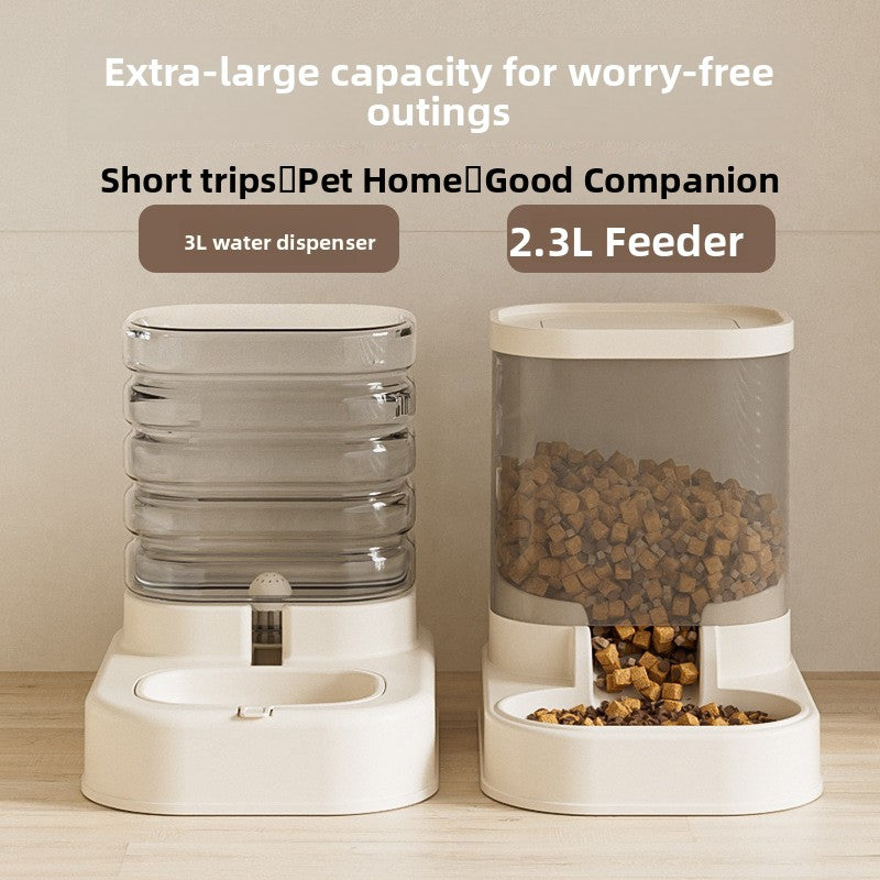 Automatic Pet Food and Water Dispenser with Transparent Design and Included Filter