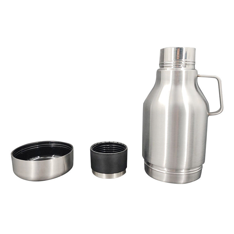 40oz Stainless Steel Insulated Pet Water Bottle with Cup Lid and Bowl Base, 1200ml