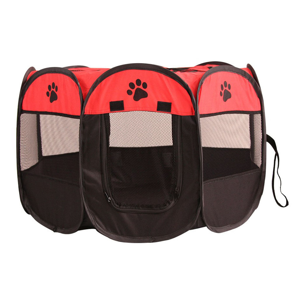 Foldable Oxford cloth pet playpen tent with mesh panels, product image 10