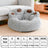 Grey bear paw shaped round plush pet bed, view 9