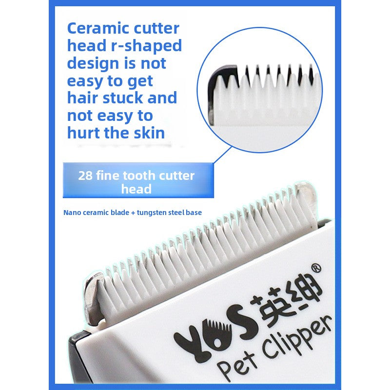 Rechargeable Cordless Pet Hair Clipper with Stainless Steel Blades for Dogs and Cats