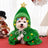 Plush Christmas tree pet capes in green and red