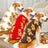 Cartoon bear pet sweatshirt for dogs and cats in Red Bear, close-up detail