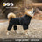 Four-leg waterproof raincoat for large dogs in Yellow, front view