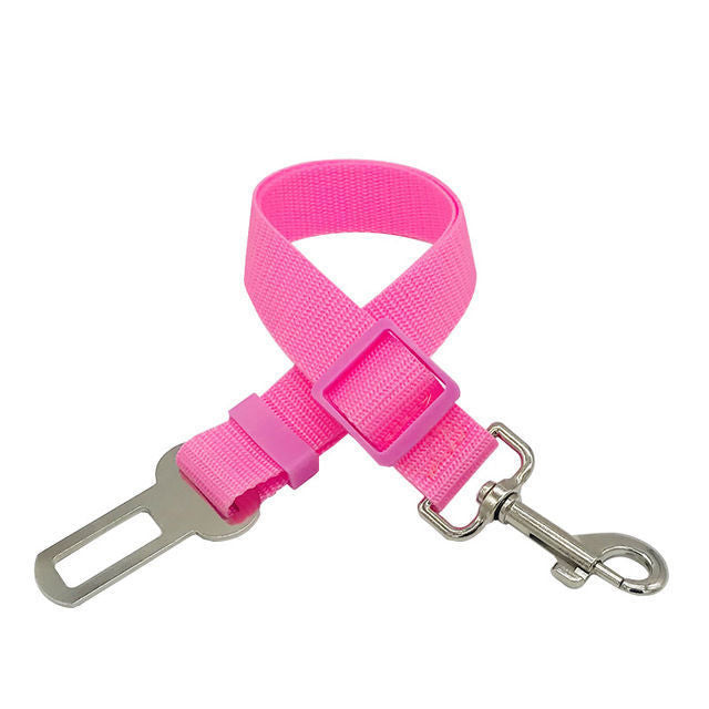 Nylon dog car seat belt lead in 8 colour options