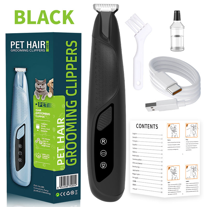 Quiet Cordless Paw Trimmer with LED Light for Dogs and Cats
