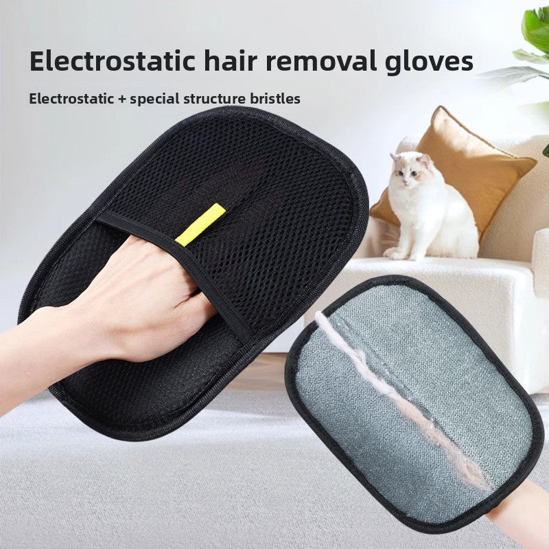 Velvet Electrostatic Pet Hair Removal Glove for Dogs and Cats