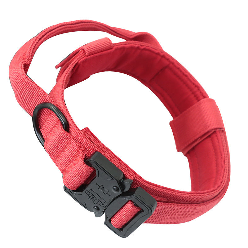 Khaki tactical dog collar and lead set for large dogs