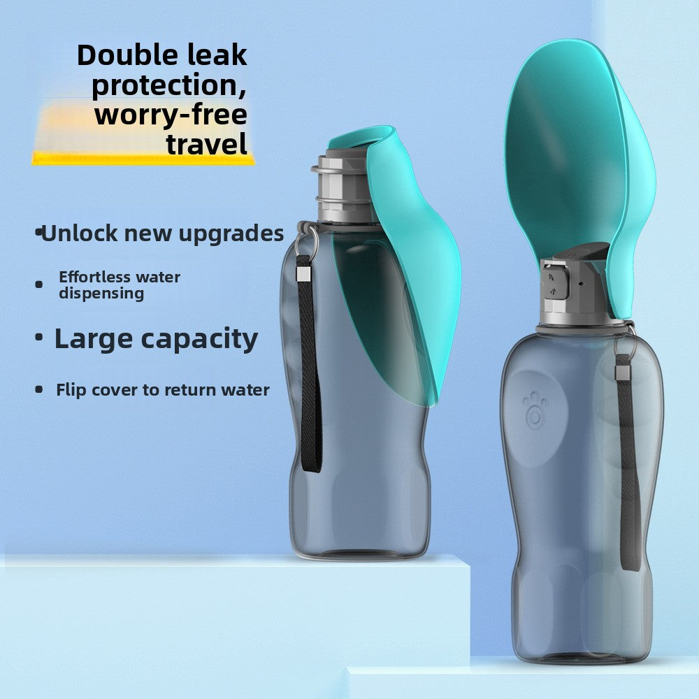 Portable Foldable Flip-Top Pet Water Bottle with Large Capacity for Walks and Travel