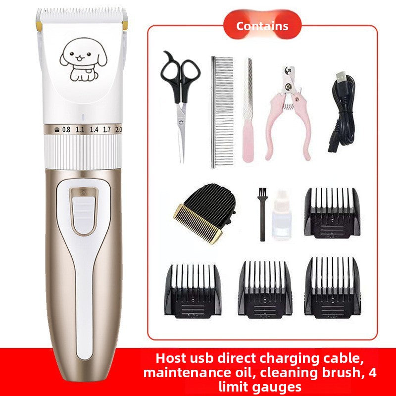 Cordless Dog Hair Clippers with Guide Combs, Low Noise Trimmer Kit
