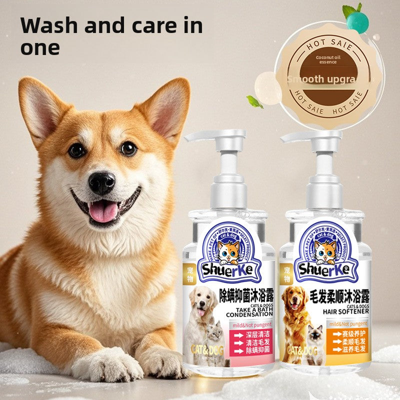 Anti-Mite Pet Shower Gel for Cats and Dogs, 500ml Range