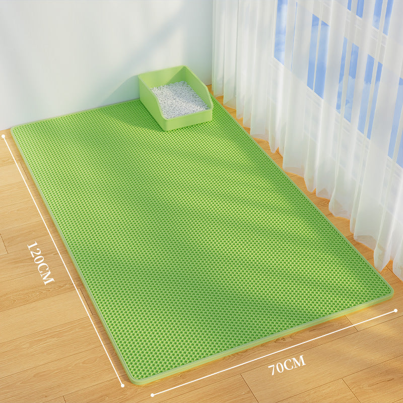 Leak-Proof Double Layer EVA Cat Litter Mat, Anti-Splash