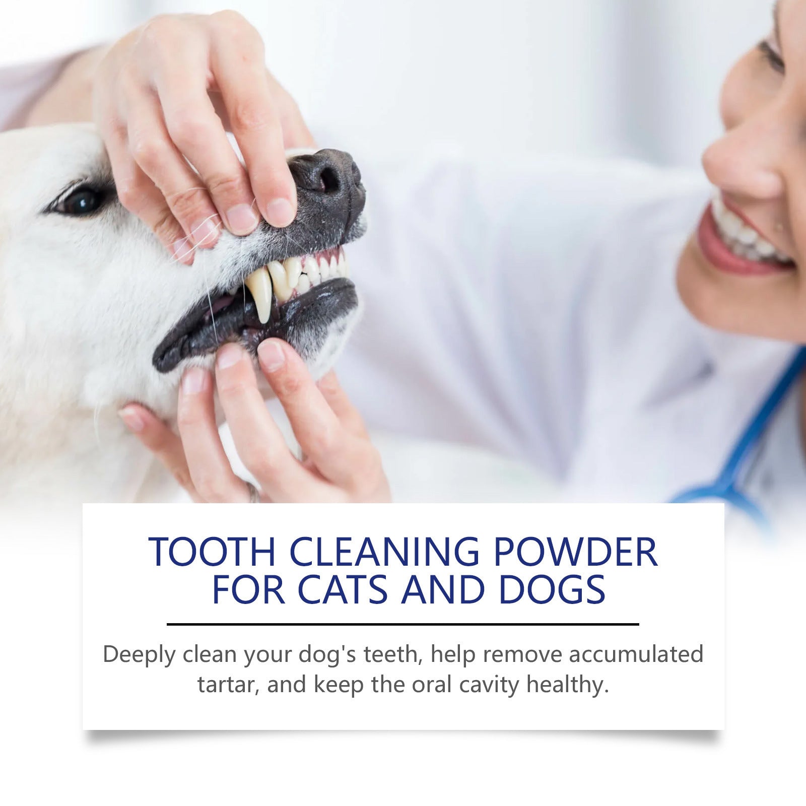 Pet Dental Powder for Teeth Stains and Fresh Breath, Daily Care