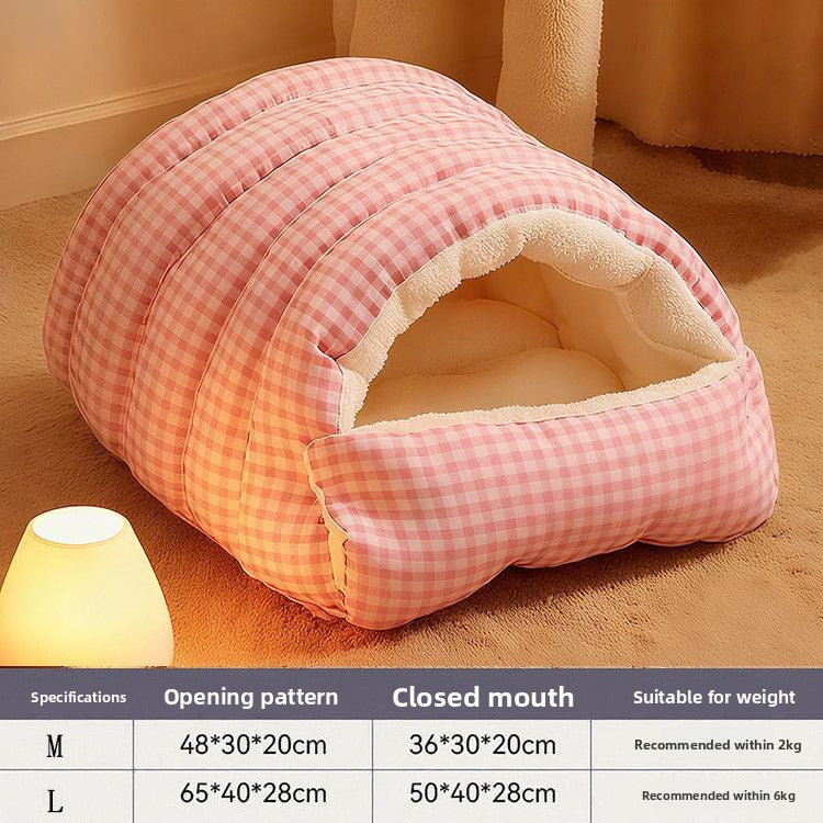Enclosed washable cat cave bed with removable cushion, medium size, view 15 of 17