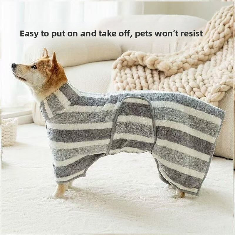 Absorbent Dog Drying Coat, Quick-Dry Coral Velvet Bath Robe