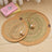 Round woven cattail grass cat scratch mat, main product photo
