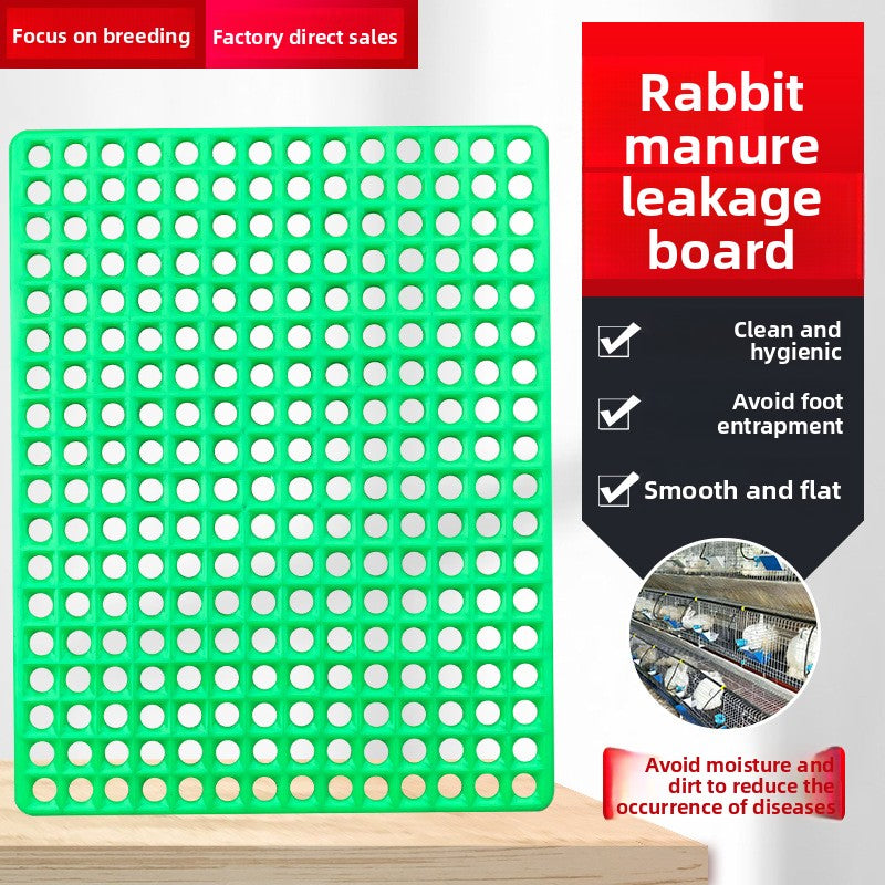 Green plastic rabbit cage floor mat with drainage holes, view 3