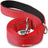 Reflective nylon dog lead with padded handle in blue