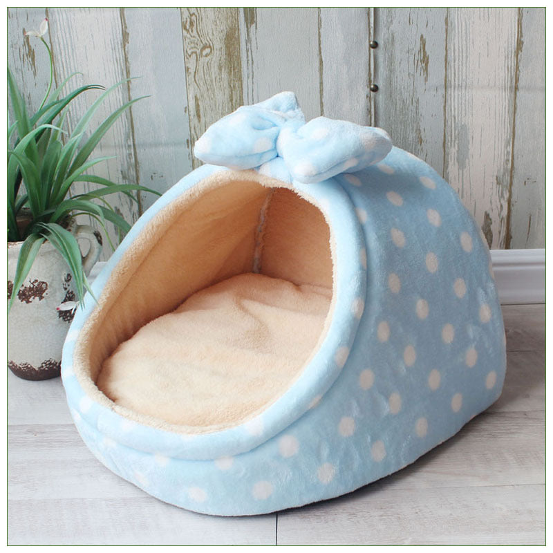Enclosed Pet Kennel House with Soft Cushion for Dogs and Cats