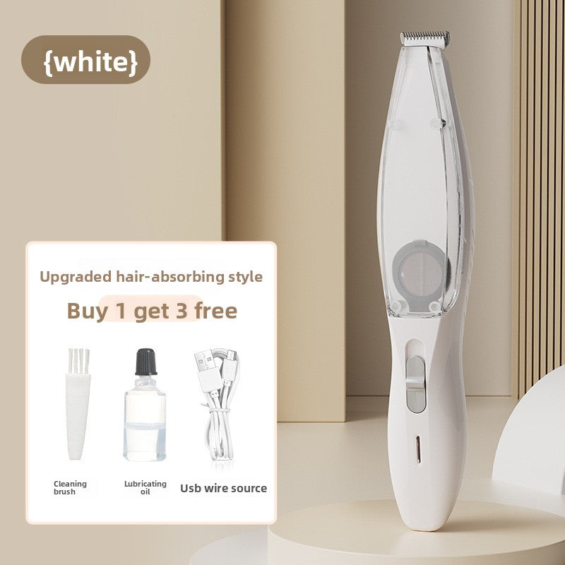 Pet Hair Trimmer with Built-In Vacuum, Quiet Cordless Grooming Kit