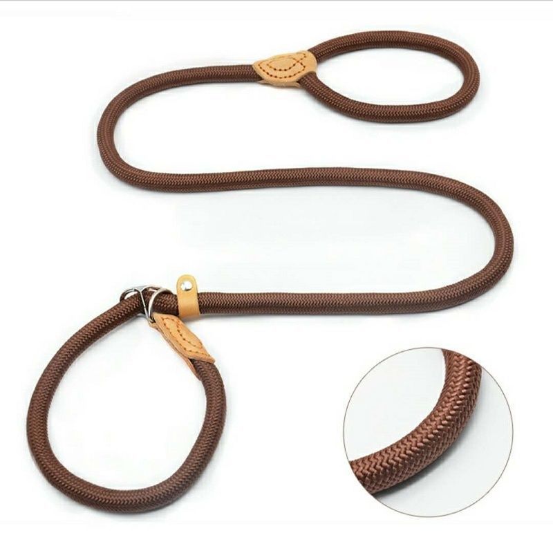 Braided rope dog leads in five colours and lengths