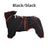 Waterproof four-leg windbreaker for large dogs in Black, in use with a pet