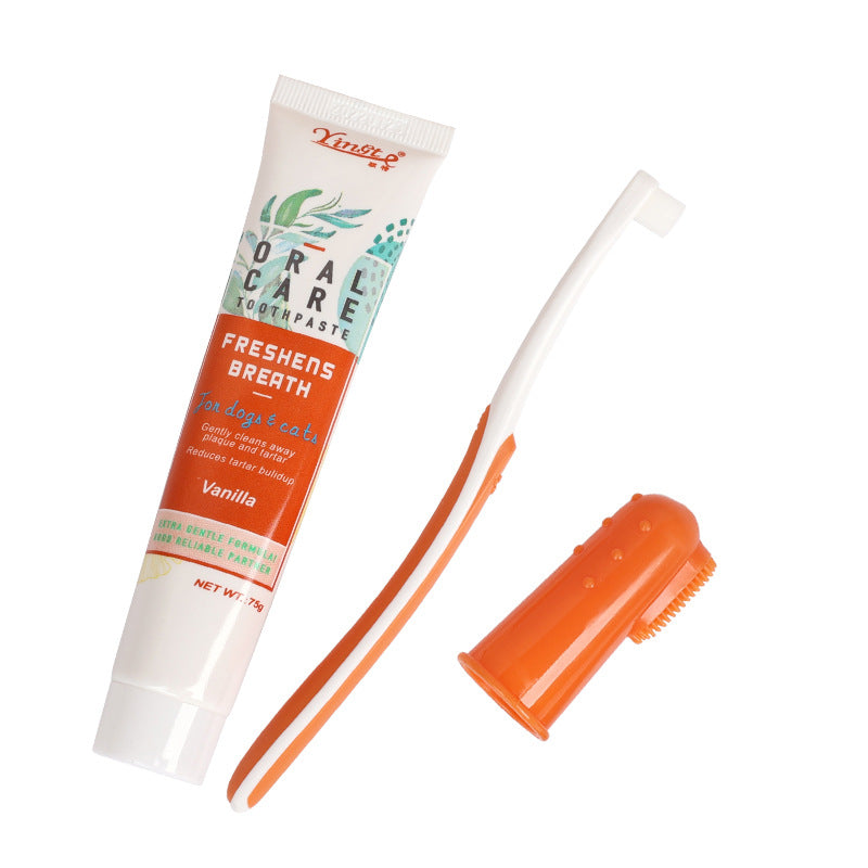 Pet Toothpaste and Ultra-Soft Toothbrush Set, Vanilla or Beef