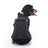 Reflective waterproof dog coat with lamb fleece lining in Black Style B, top view