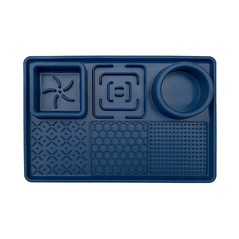 Food-Grade Silicone Pet Feeding Mat in Round or Square Shape with Non-Slip Waterproof Base