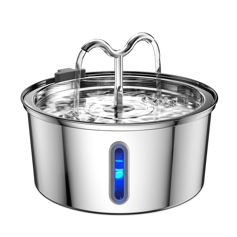 3.2L Stainless Steel Pet Water Dispenser with Quiet Pump and Multiple Outlet Styles