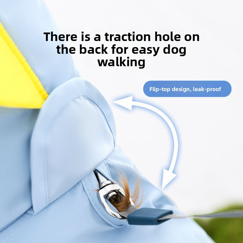Waterproof shark raincoat for large dogs, in Grey Shark, sizes 3XL to 8XL, image 2