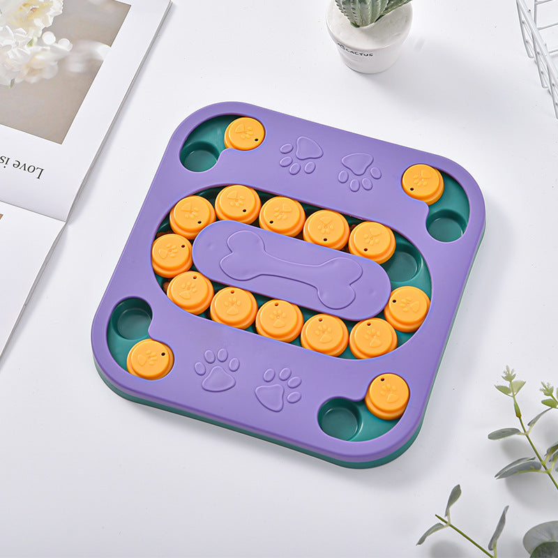 Dog puzzle slow feeder bowl, shown in 44 colours and styles
