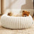 Calming Round Plush Pet Bed, Fluffy Donut Nest for Dogs and Cats