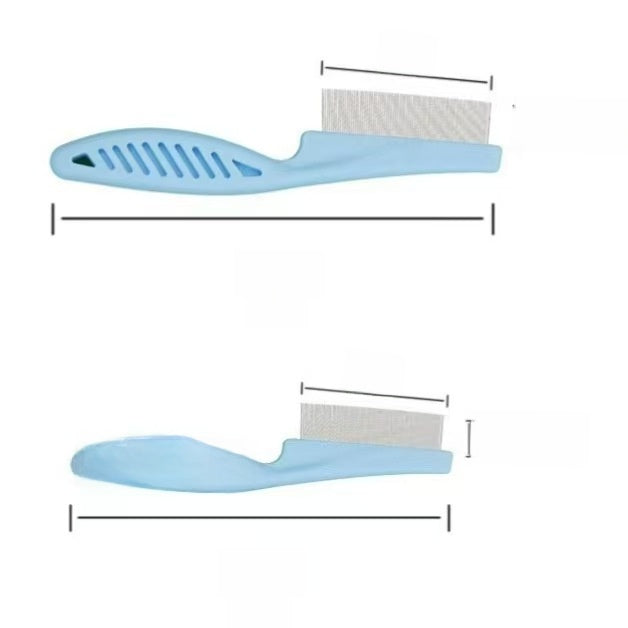 Fine-Tooth Steel Flea Comb with Rounded Pins and Comfort Grip
