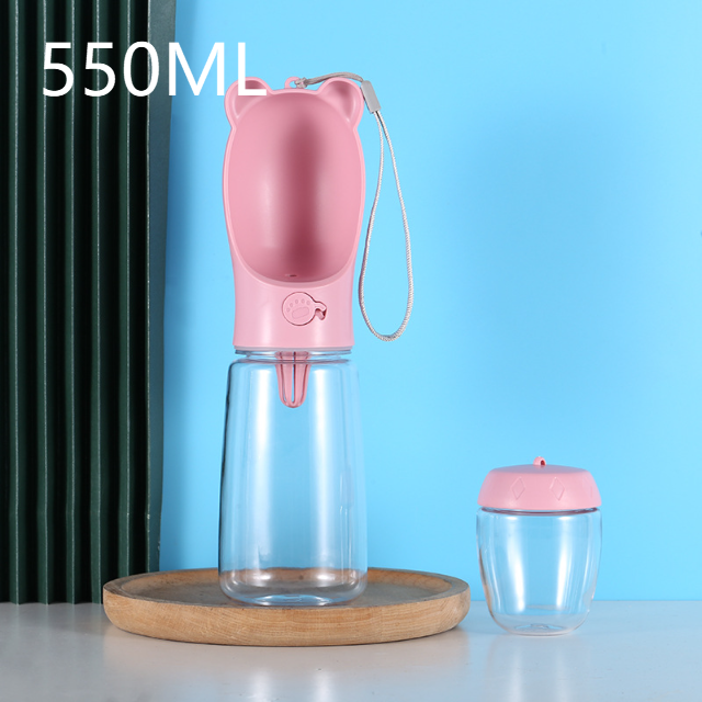 Portable Pet Food and Water Cup with Cute Ear Design in 350ml or 550ml Sizes