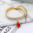 Rhinestone elastic collar with teardrop pendant for cats in pink
