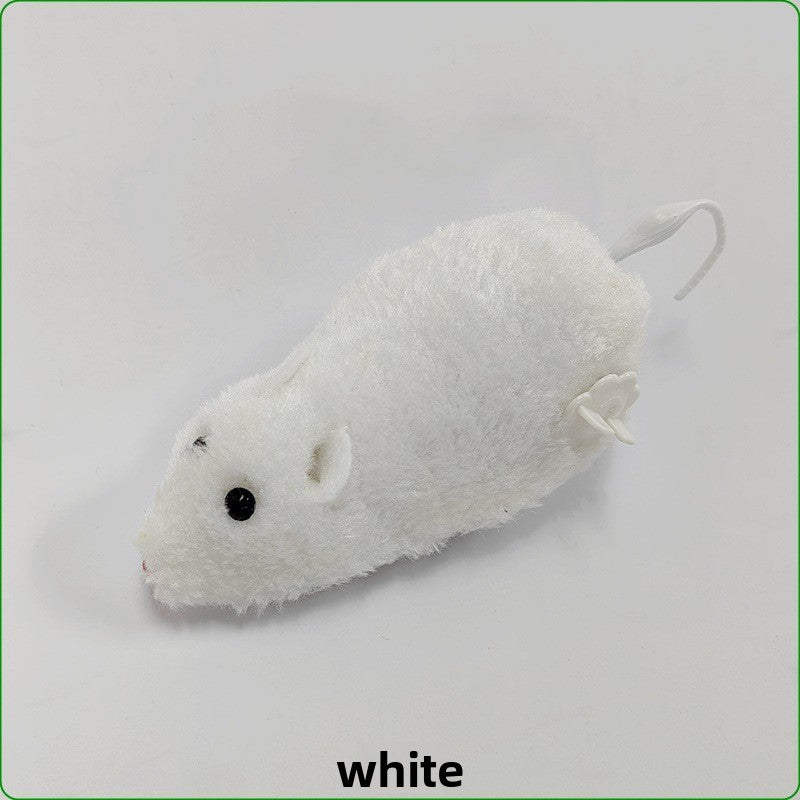 Wind-up plush mouse toy for cats in soft realistic design, view 3