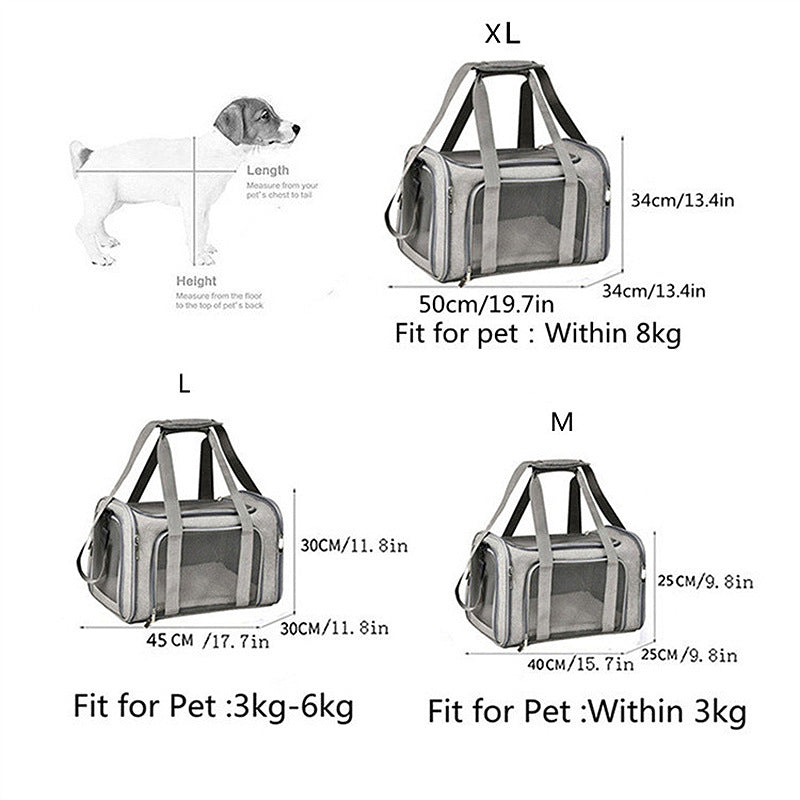 Black breathable mesh pet carrier bag with geometric pattern, photo 2