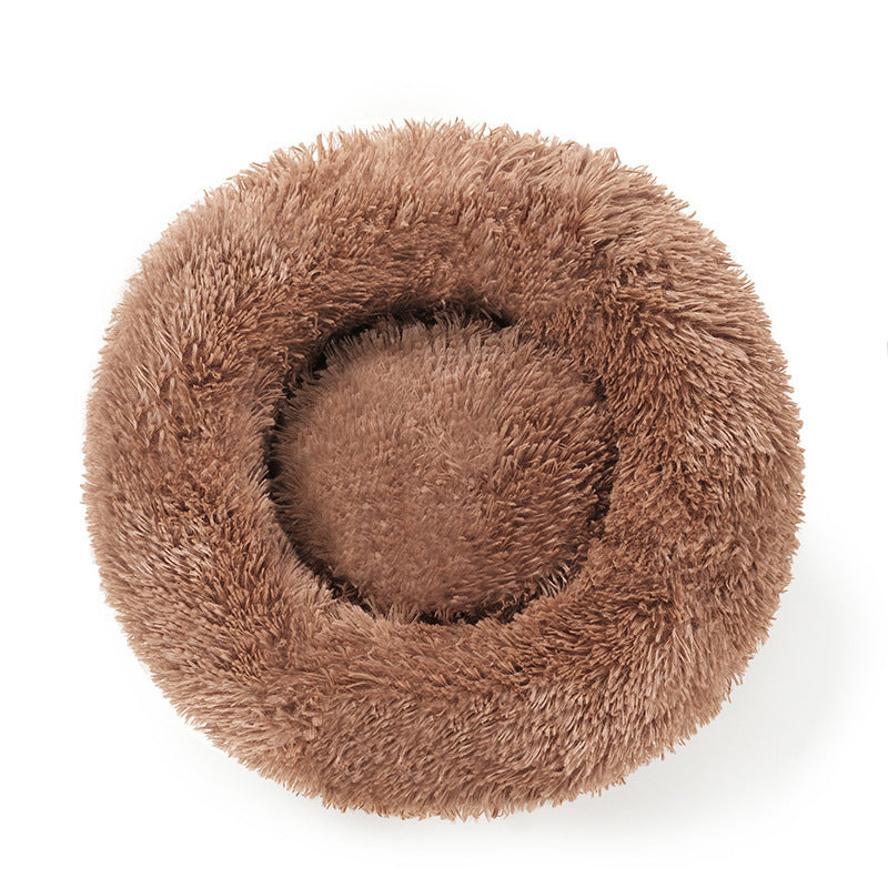 Plush shell cat bed with warm padding in light grey, photo 14