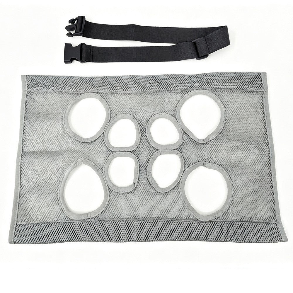 Hanging pet grooming hammock for dogs and cats in Grey Single Mesh