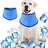 Blue PVA sponge dog cooling scarf neck wrap for hot days, view 8