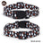 Halloween fabric dog collar with pumpkin print in Black Ghost, in use with a pet