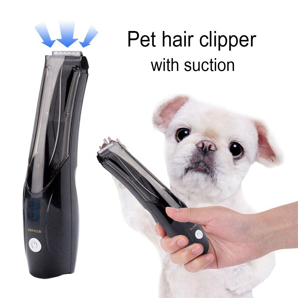 Rechargeable Pet Hair Trimmer with Hair Suction for Dogs and Cats