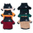 Embroidered fleece two-leg dog jacket in Green, showing size and shape