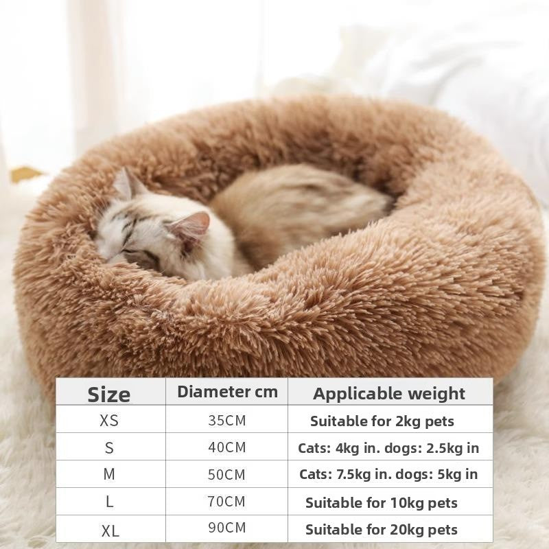 Long plush enclosed pet bed for cats and small dogs, view 17
